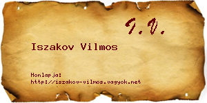 Iszakov Vilmos névjegykártya